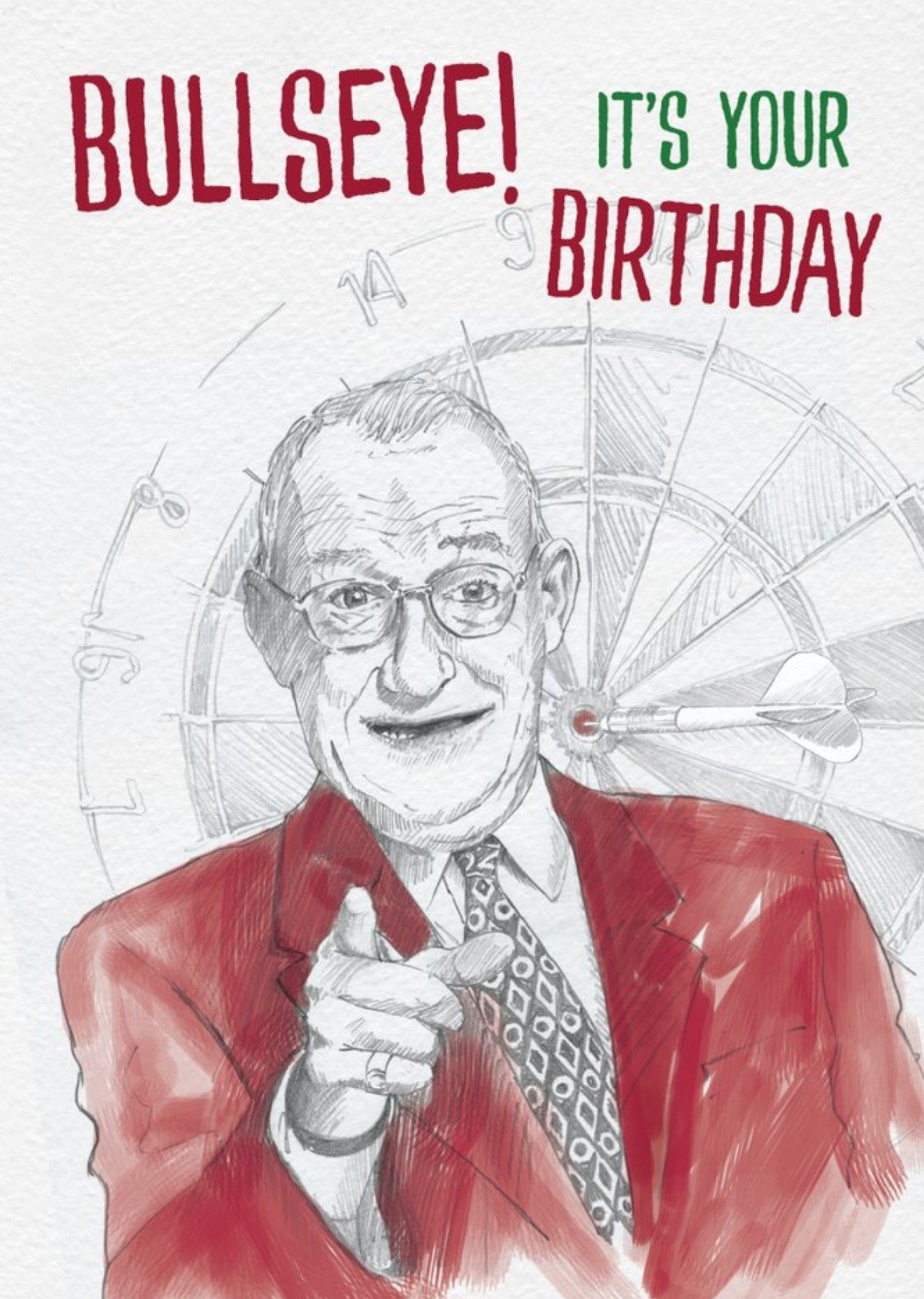 Brainbox Candy Jim Bowen Darts Bullseye Birthday Card, Large