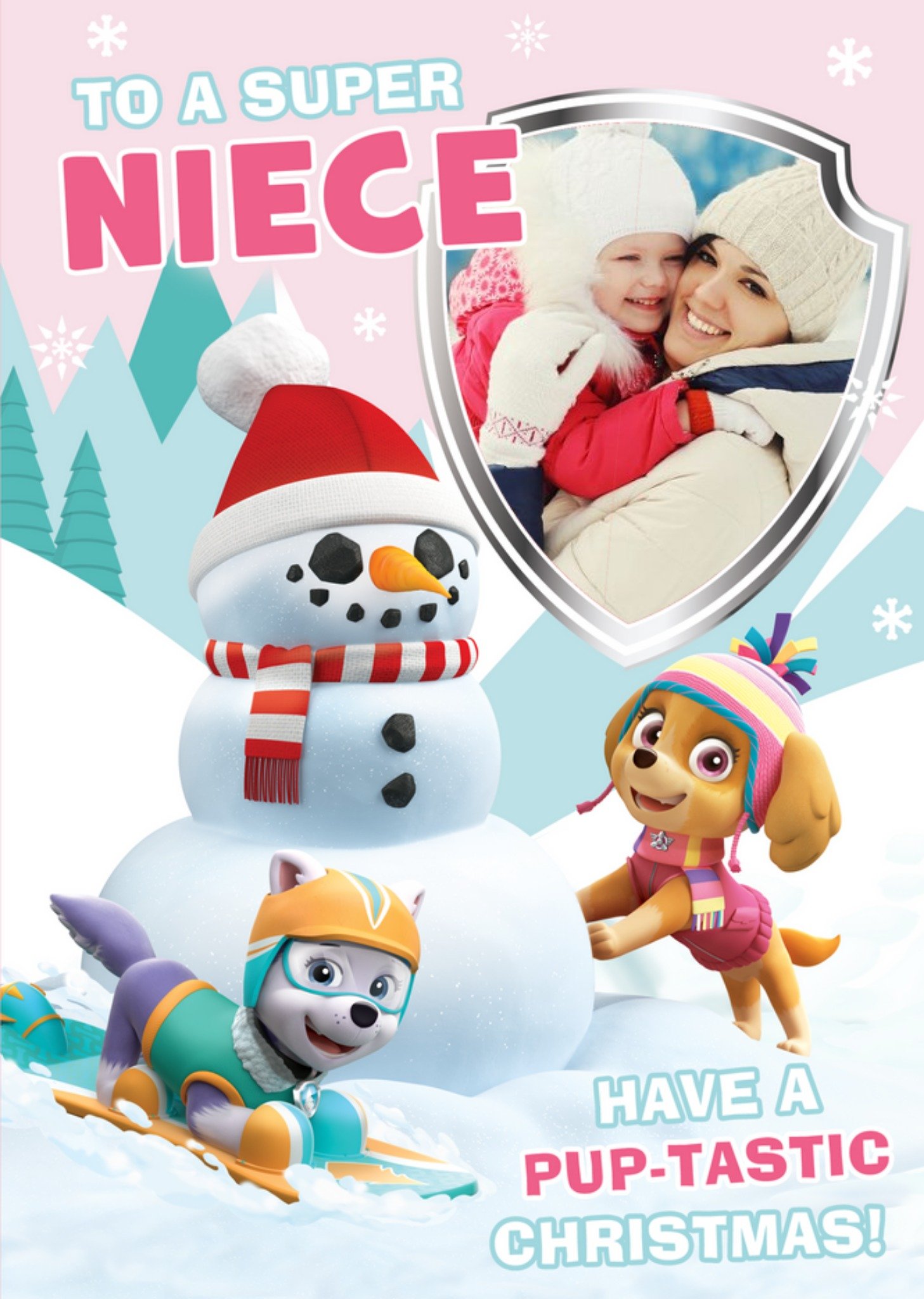 Paw Patrol Niece At Christmas Photo Upload Card Ecard