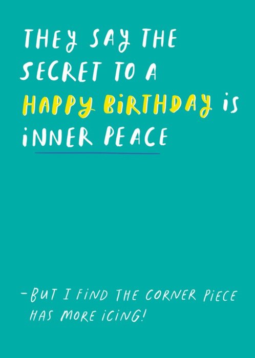 Humourous Typography On A Teal Background Birthday Card