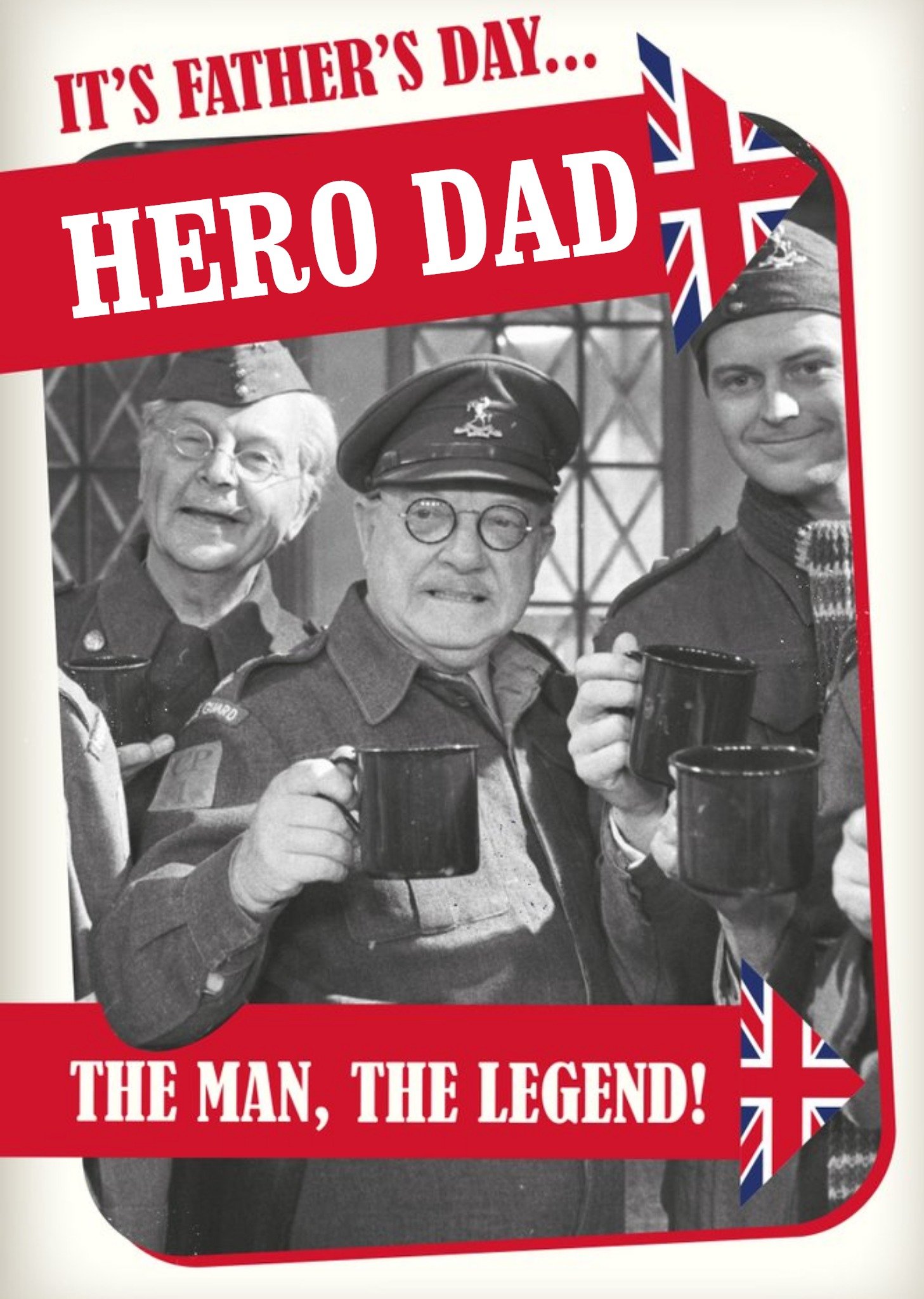 Retro Humour Dad's Army Hero Dad Father's Day Card, Large