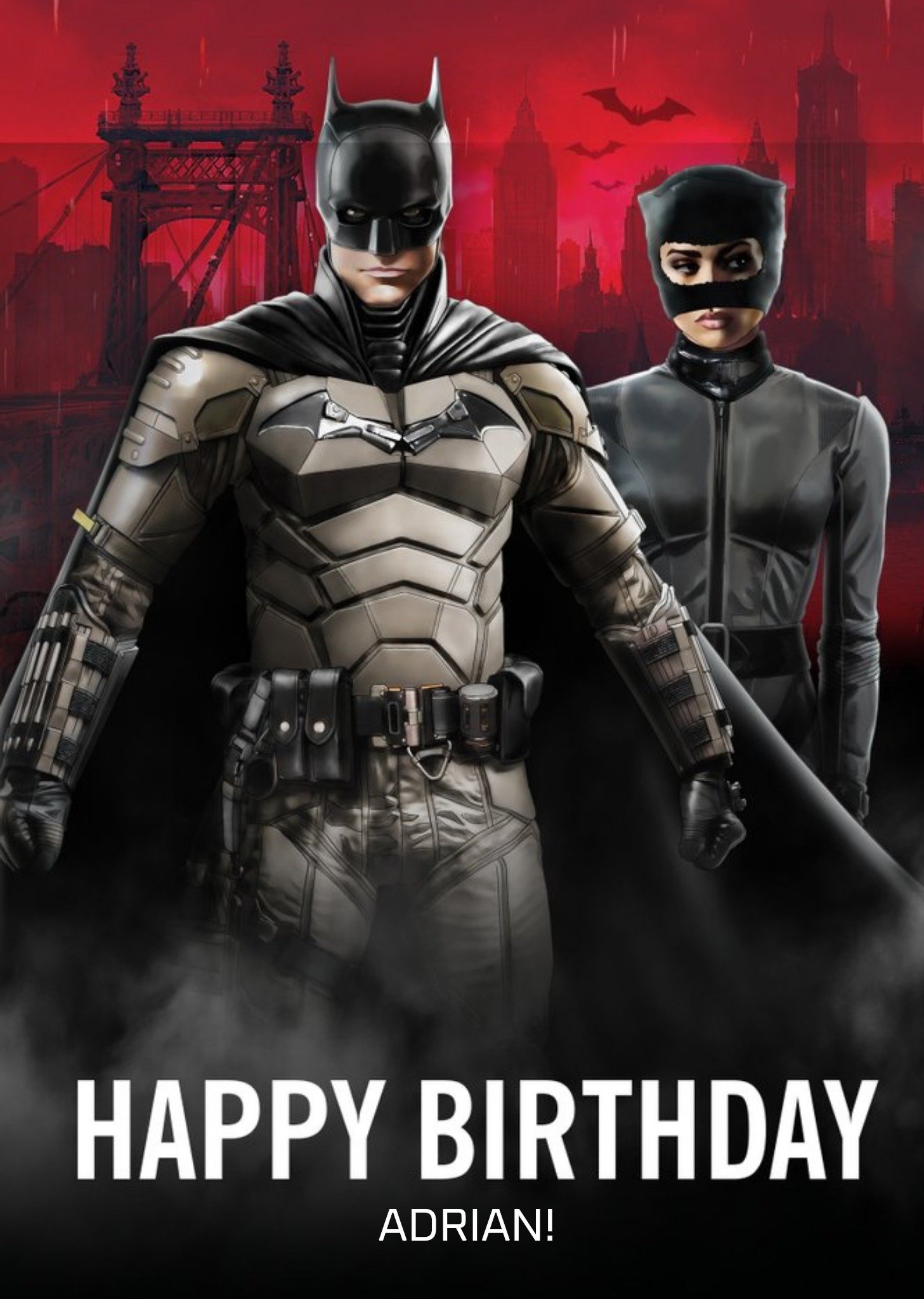 The Batman And Catwoman Birthday Card, Large
