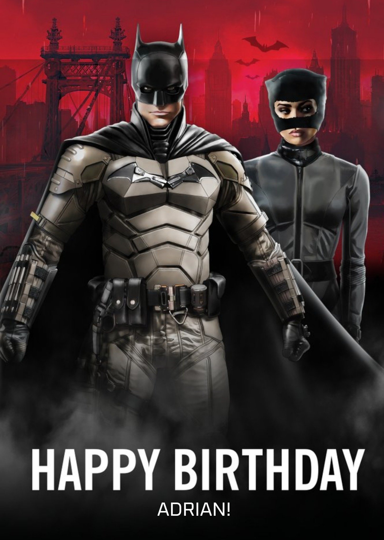 The Batman And Catwoman Birthday Card