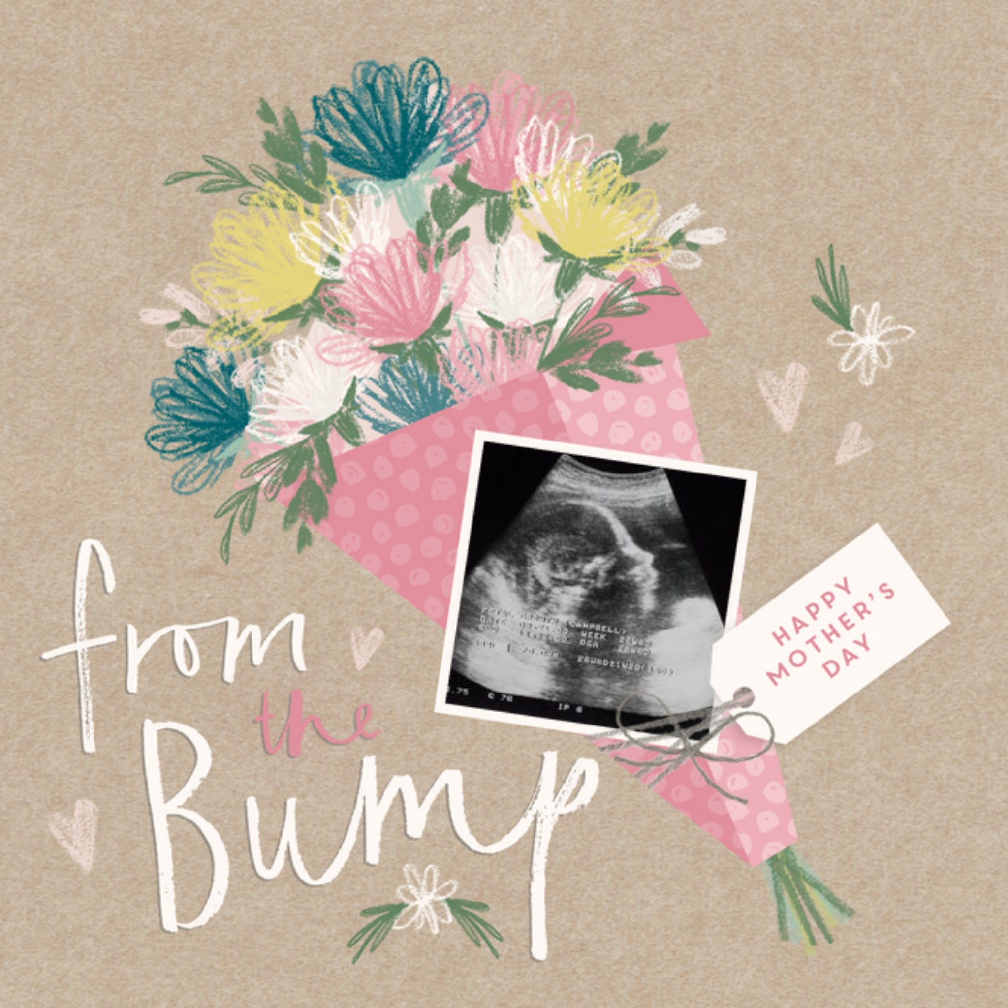 Moonpig Floral Bouquet From The Bump Mother's Day Square Card