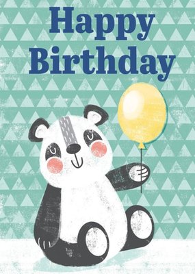 Happy Birthday Panda And Balloon Card