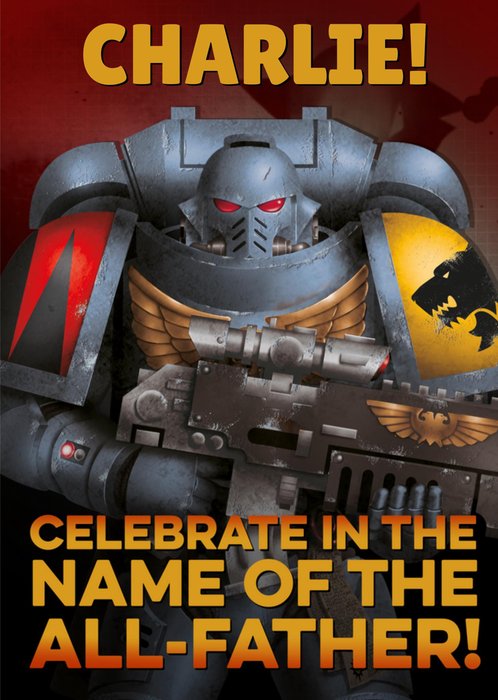 Warhammer Celebrate In The Name Of Their All Father Personalised Card