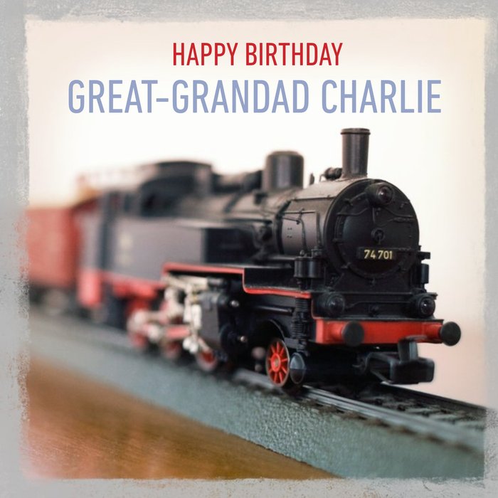Personalised Happy Birthday Great Grandad Model Steam Train Card