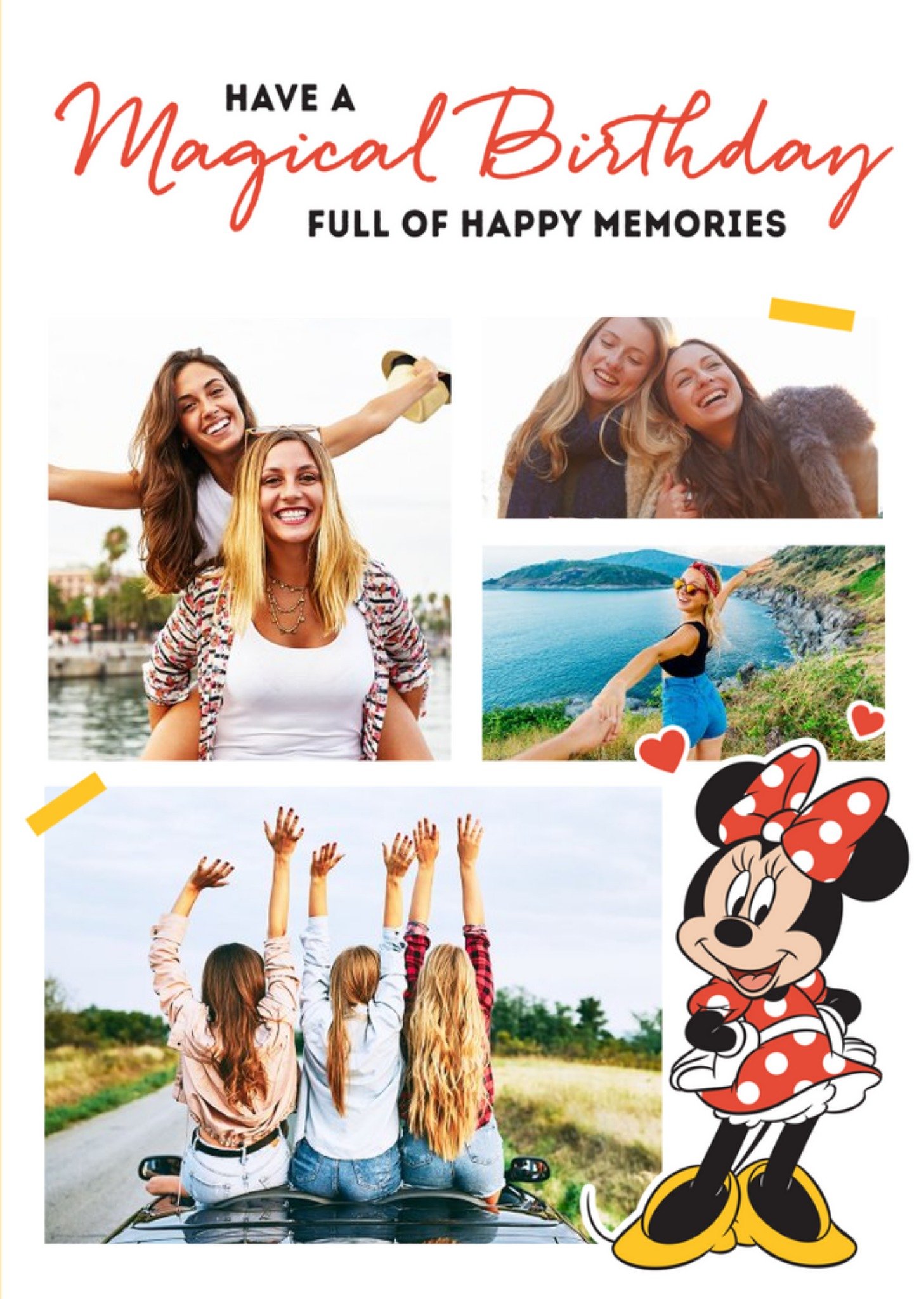 Disney Cute Minnie Birthday Card - Photo Upload - Full Of Happy Memories Ecard