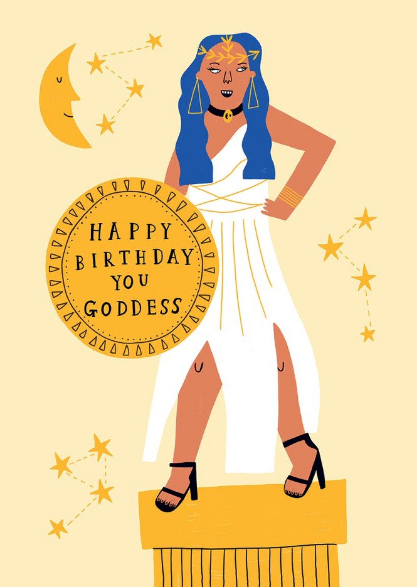 Moonpig Lucy Maggie Happy Birthday Goddess Card Ecard