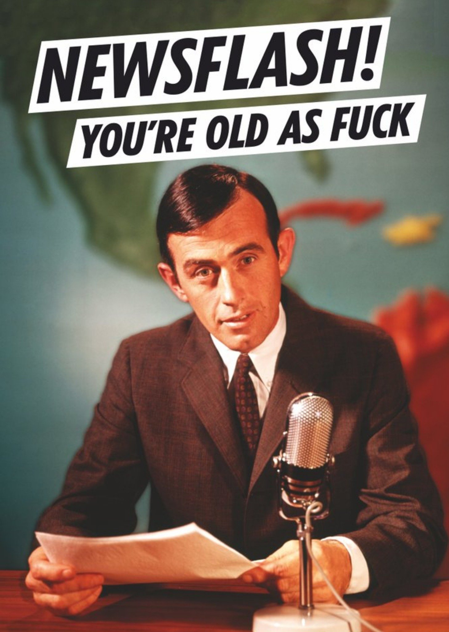 Moonpig Dean Morris News Flash You're Old As Fuck Birthday Card, Large