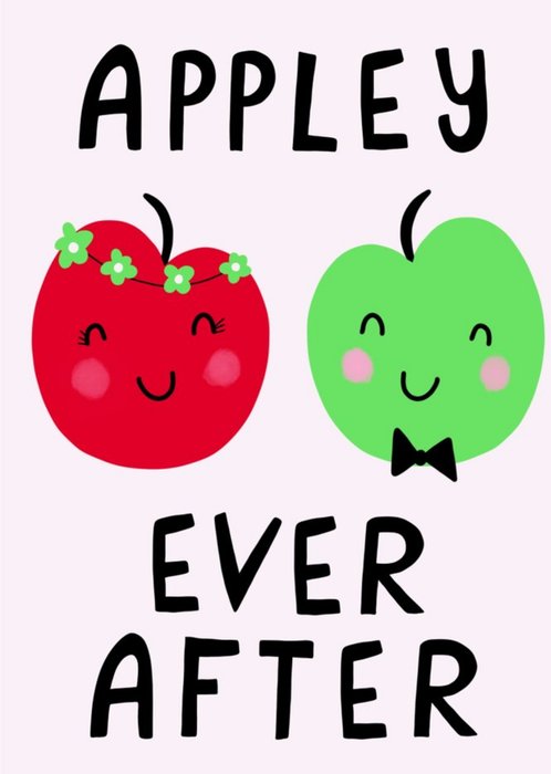 Megan McMahon Illustrated Pun Love Apples Wedding Card