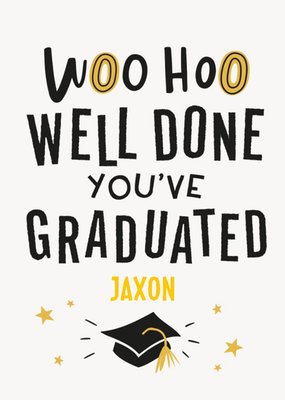 Illustrated Typographic Graduation Congratulations Card