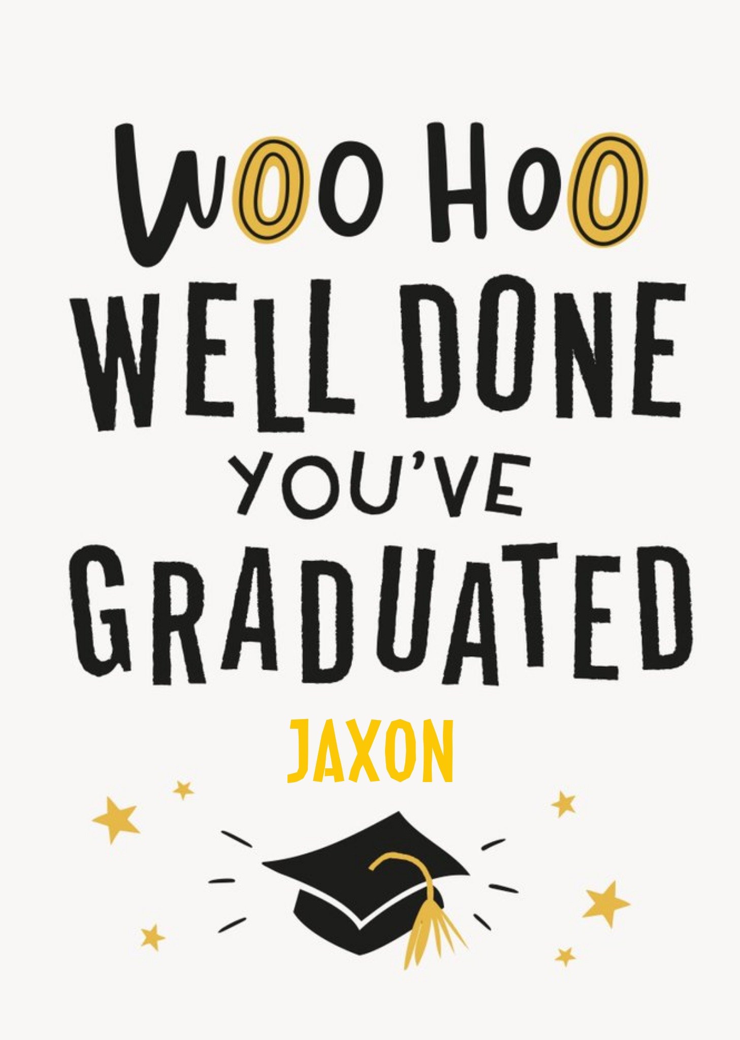 Moonpig Illustrated Typographic Graduation Congratulations Card, Large