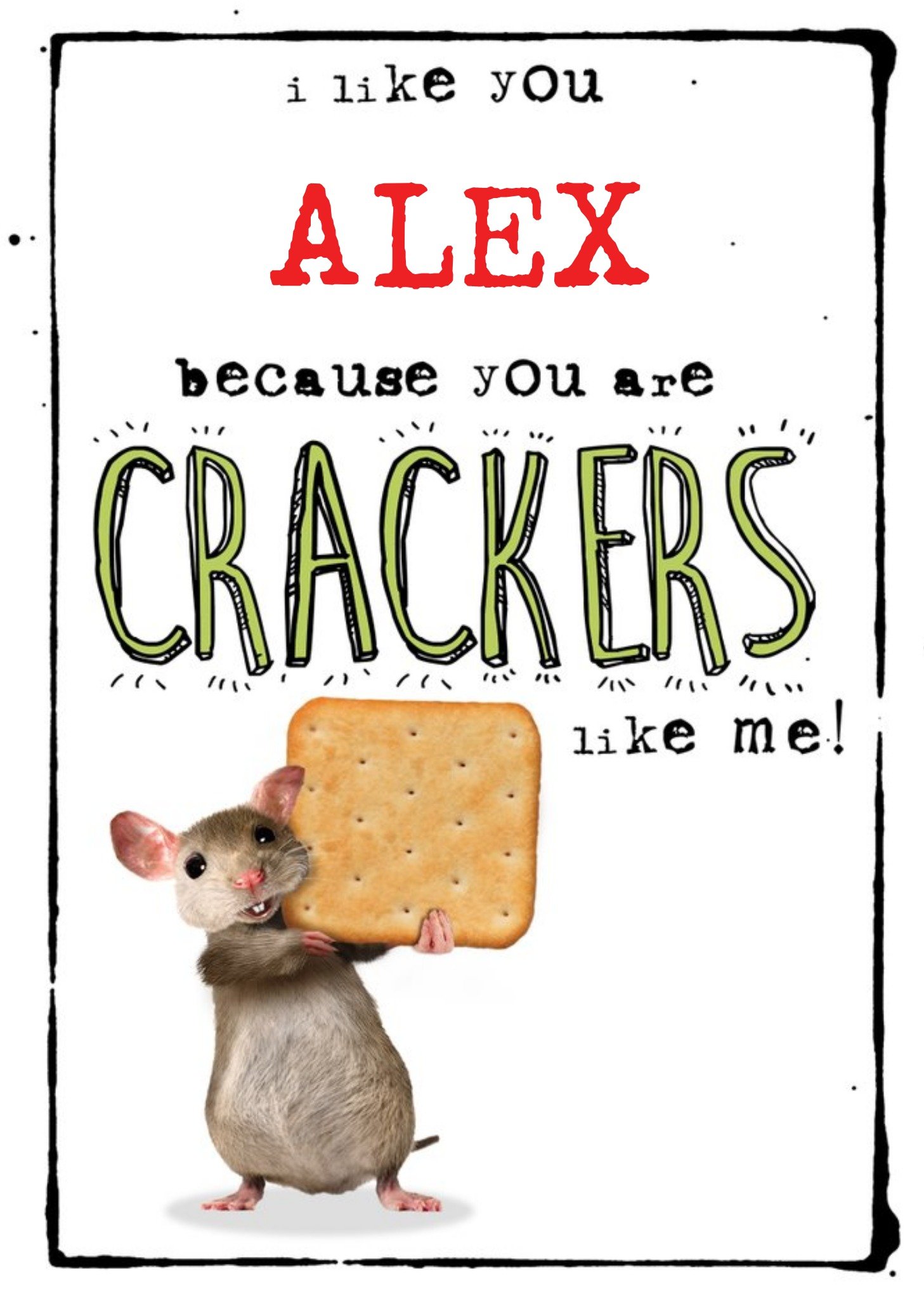Moonpig You Are Crackers Like Me Personalised Name Card, Large