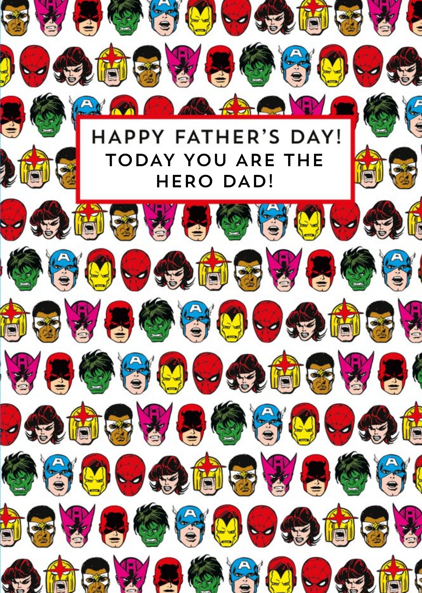 Marvel Characters You Are The Hero Dad Father's Day Card, Large