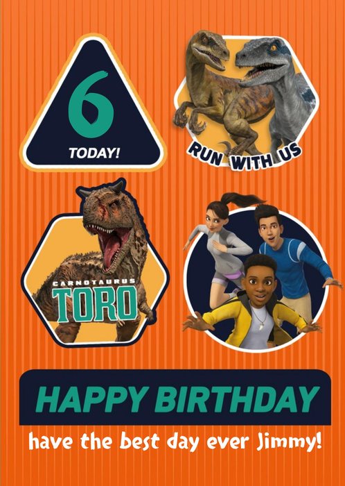 Jurassic Camp Cretaceous Dinosaur Run With Us Birthday Card