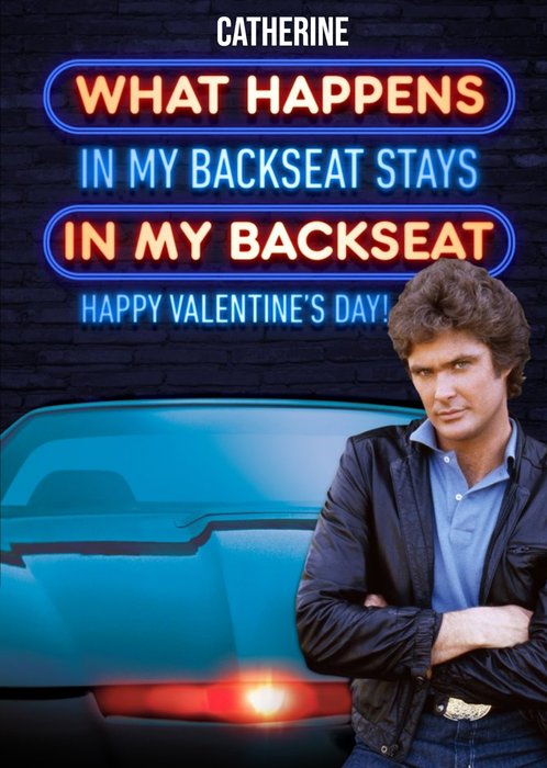 Knight Rider What Happens In My Backseat Funny Valentine's Day Card
