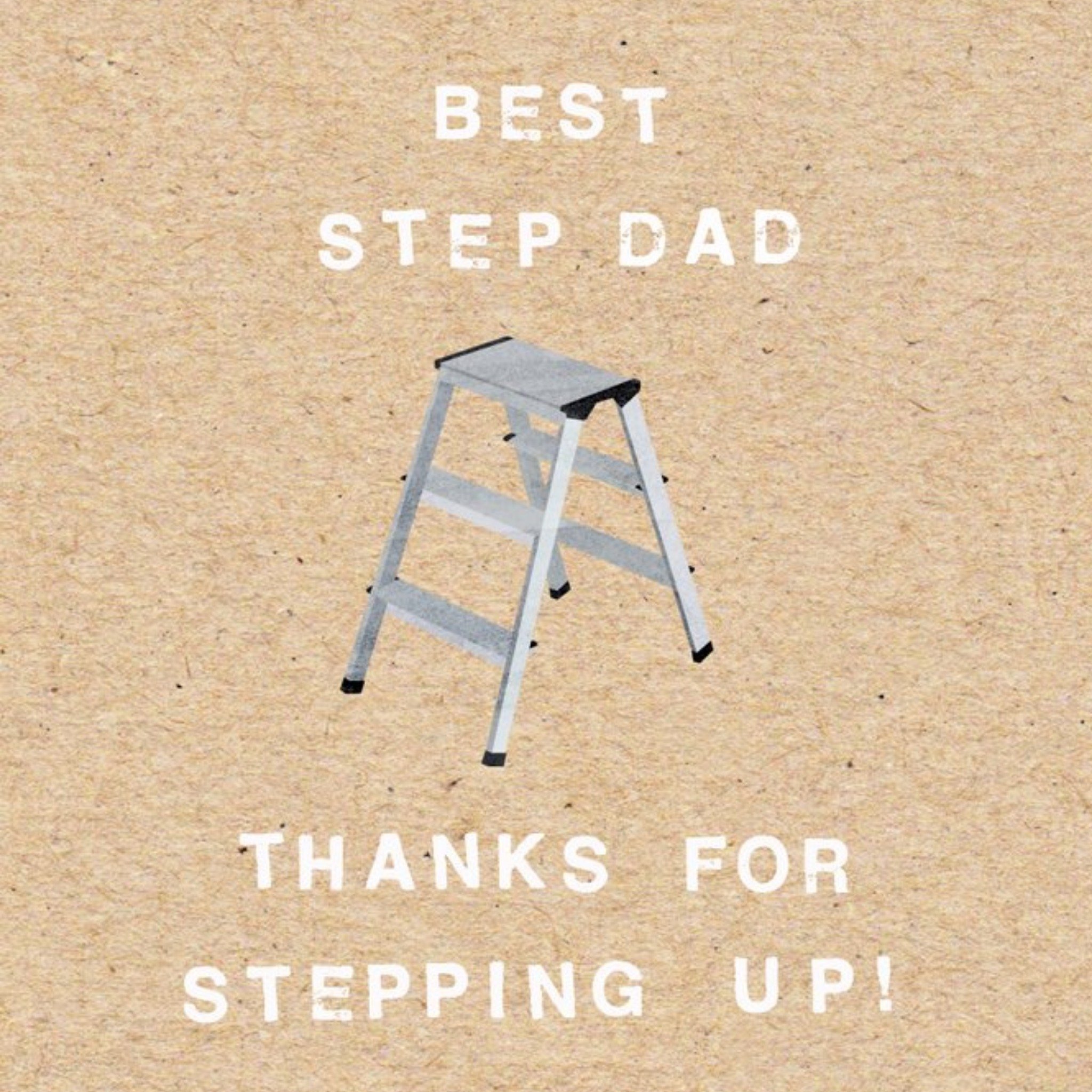 Funny Step Dad Father's Day Card, Square