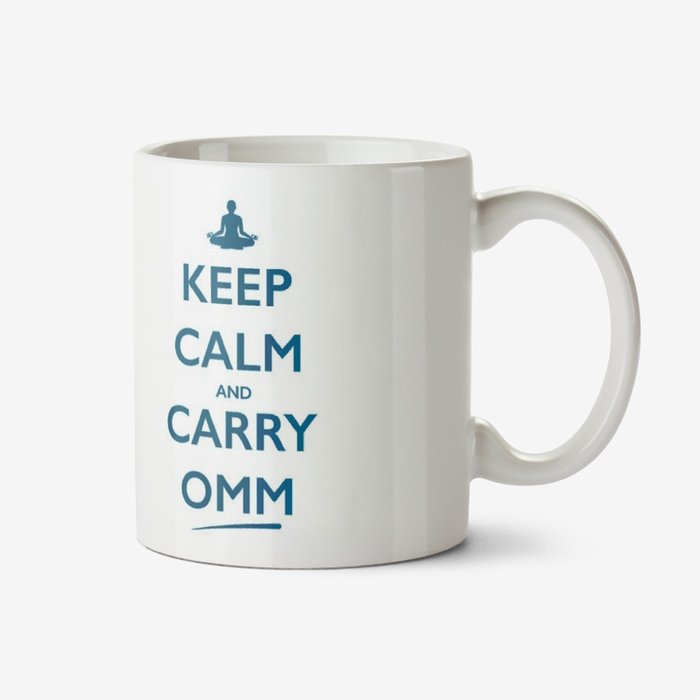 Typographic Keep Calm And Carry Omm Mug