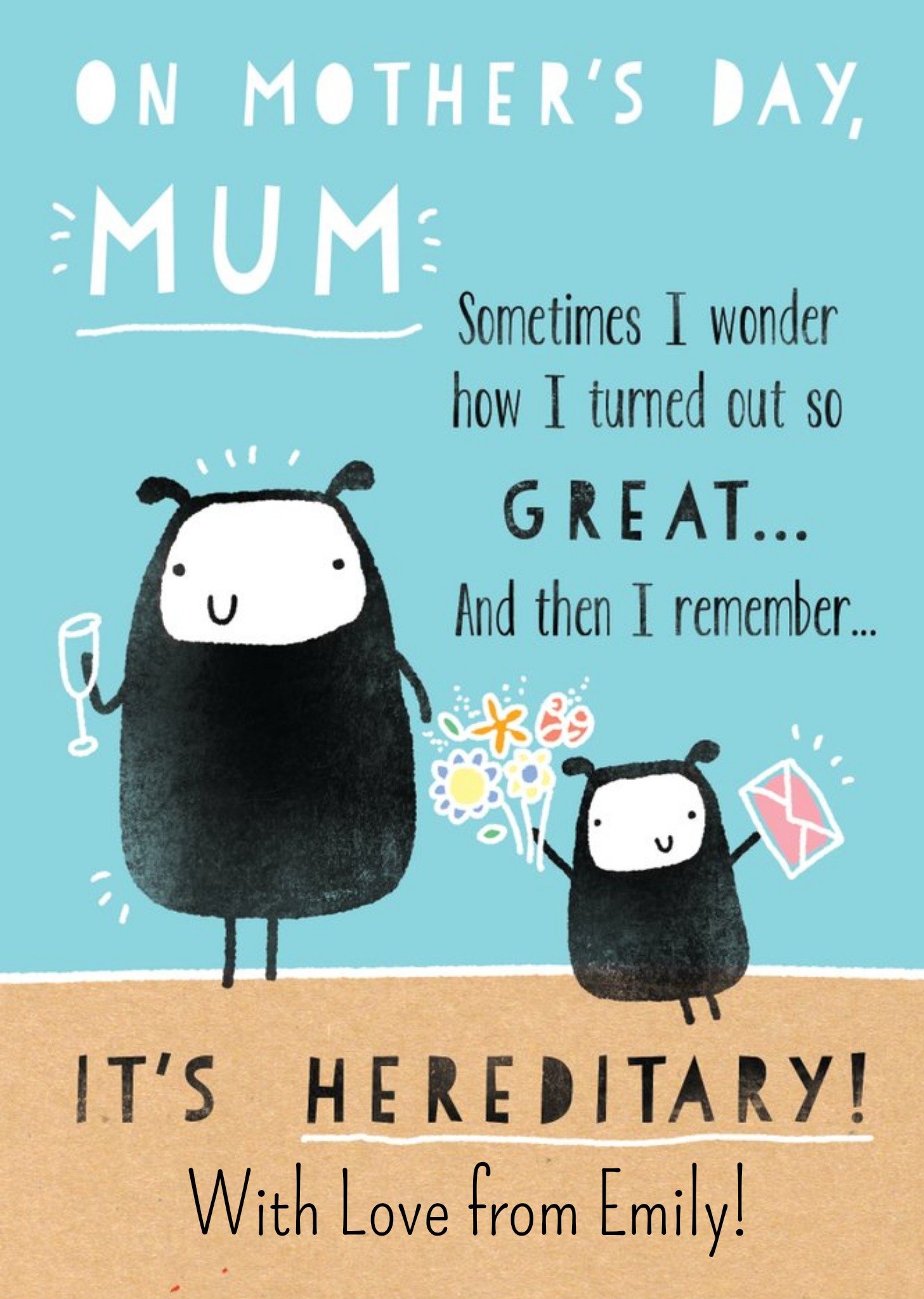 Moonpig Its Hereditary Happy Mothers Day Card, Large