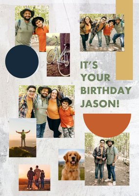 Minimalista Modern Photo Upload Birthday Card