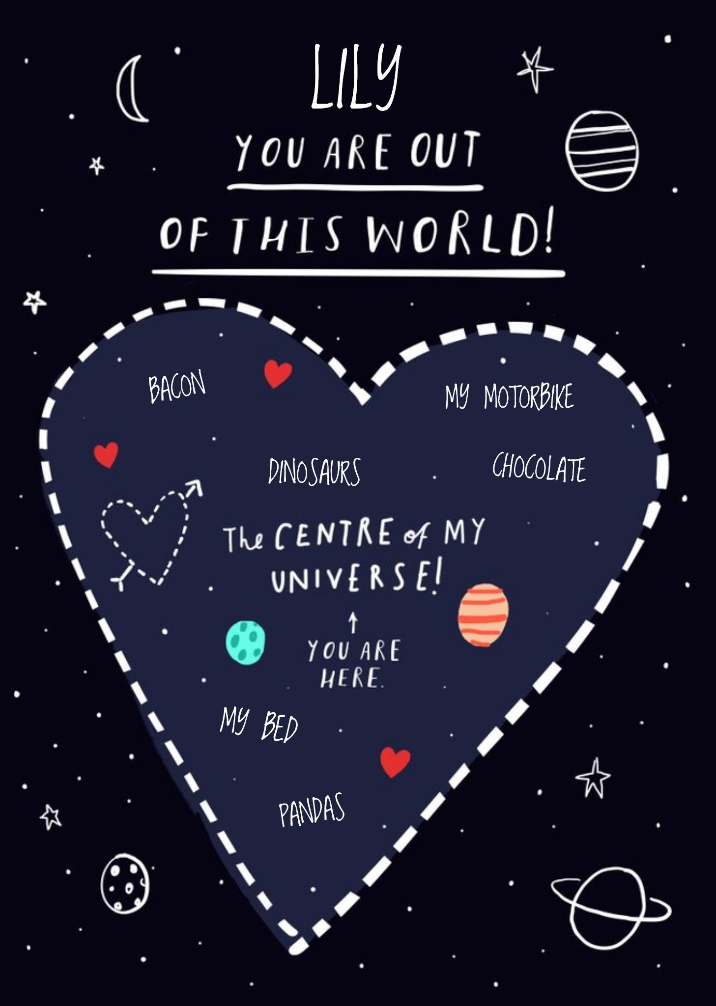 You Are Out Of This World Personalised Card Ecard