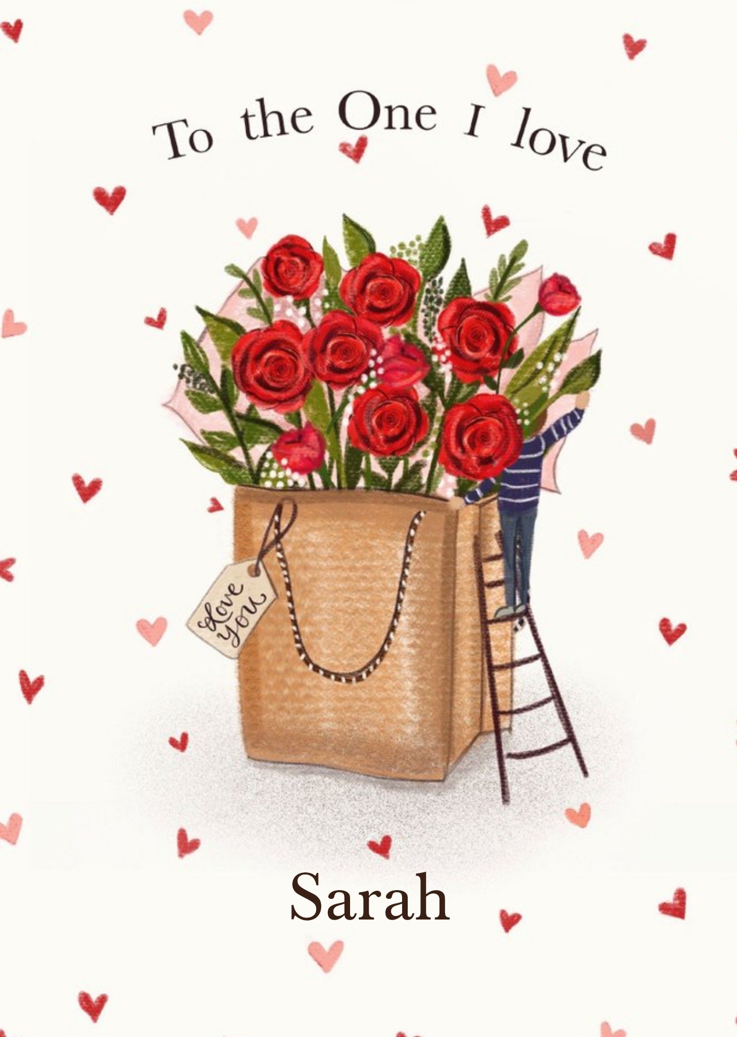 To The One I Love Bouquet Of Flowers Illustrated Card Ecard