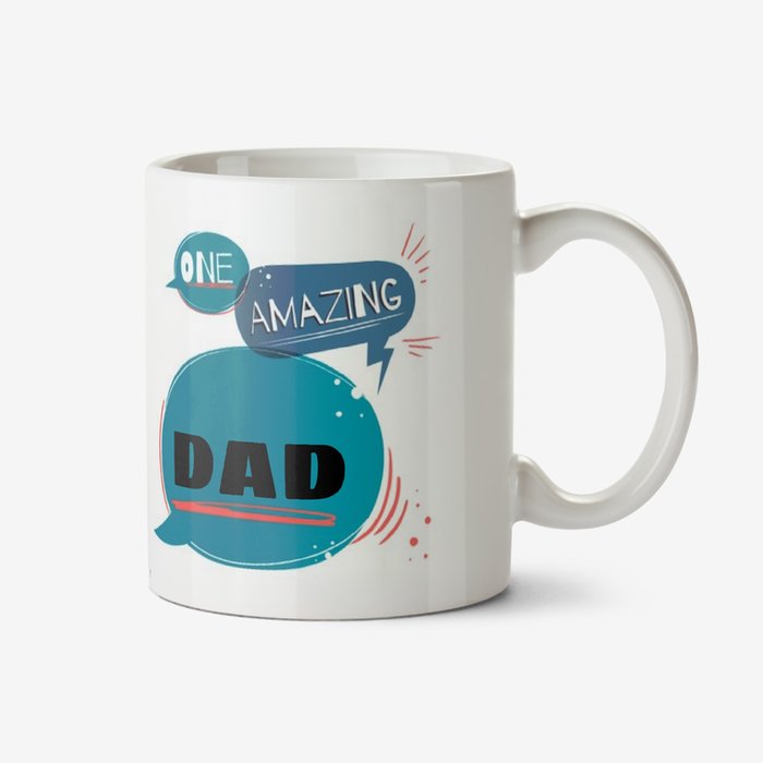 One Amazing Dad Typographic Speach Bubbles Mug