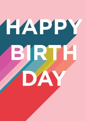 Typographic Happy Birth Day Birthday Card