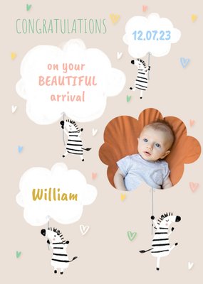 New Baby Photo Upload Congratulations Card