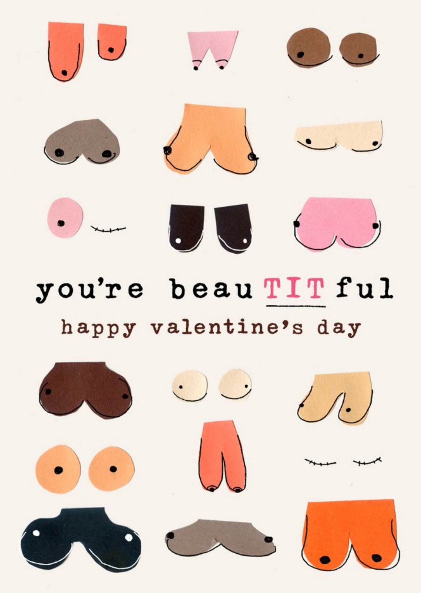 Moonpig Tinsel Tits Funny Valentine's Day Card Ecard
