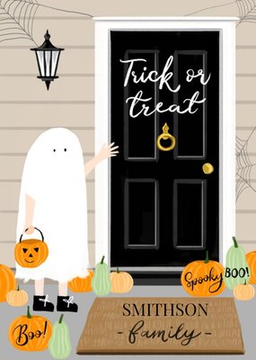 Boo To You Ghost Trick or Treat Halloween Card