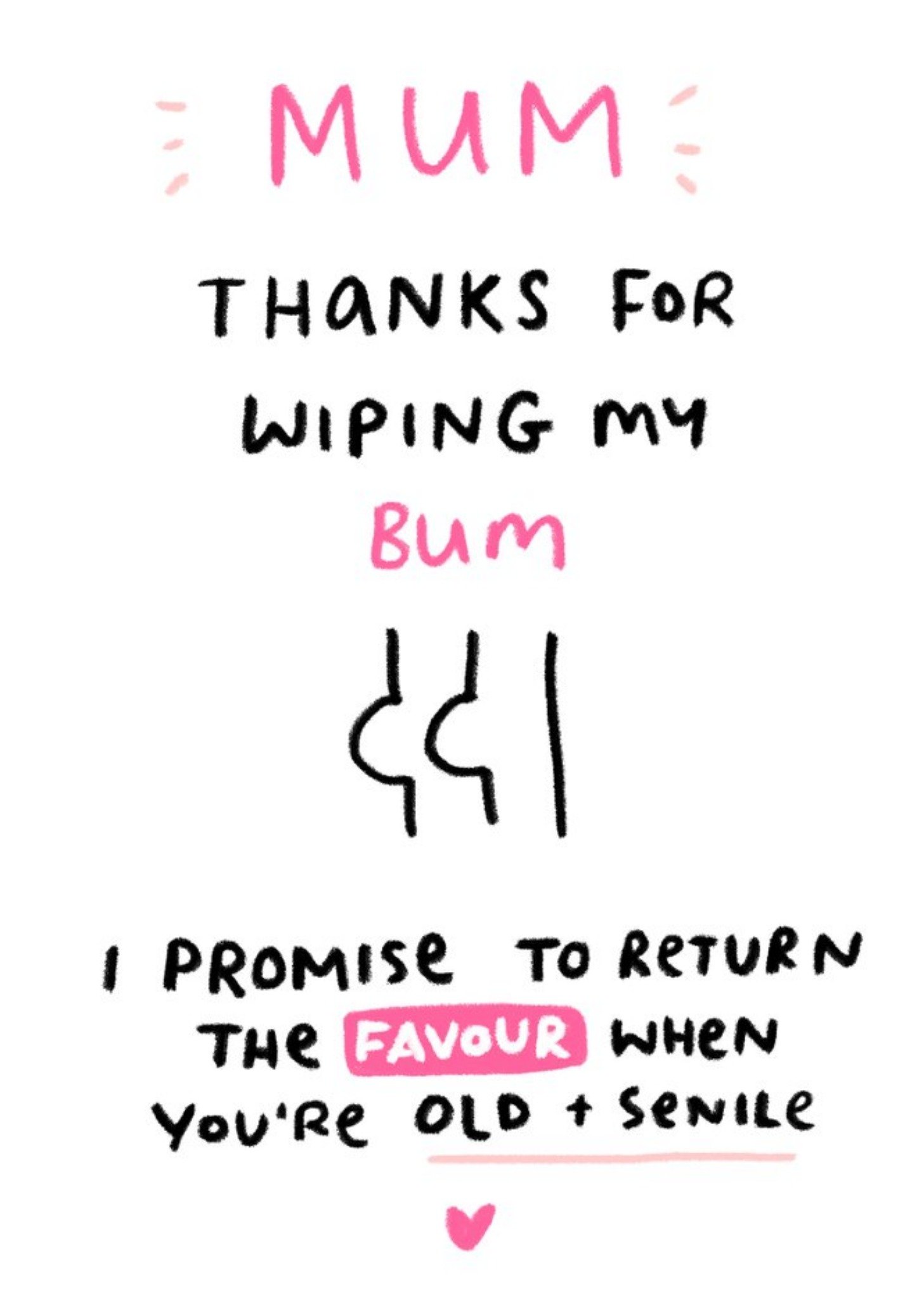 Thanks For Wiping My Bum Funny Mother's Day Card Ecard