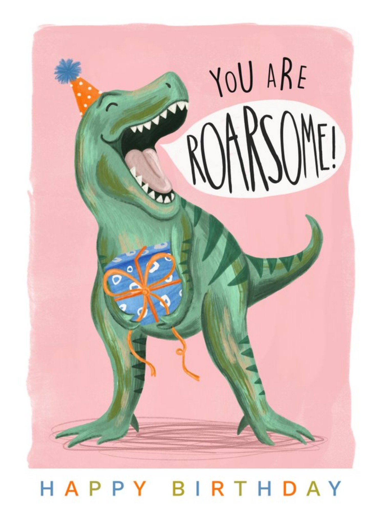 Dinosaur Happy Birthday Card 'You Are So Roarsome' -  Portugal