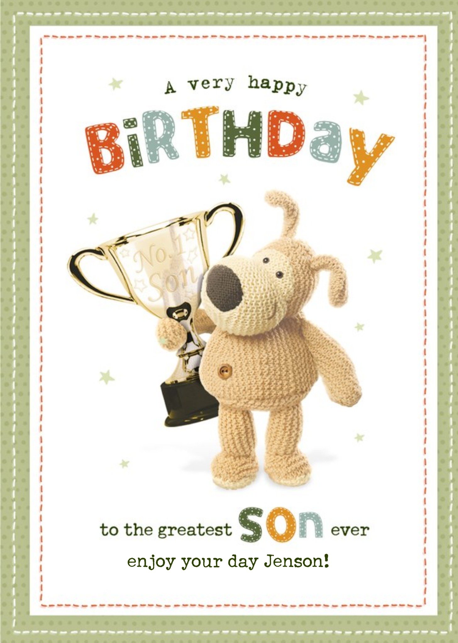 Boofle Greatest Son Ever Birthday Card, Large