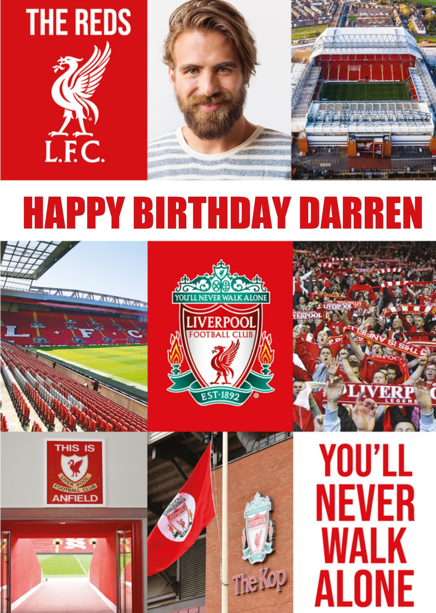 Liverpool Happy Birthday Youll Never Walk Alone Card, Large