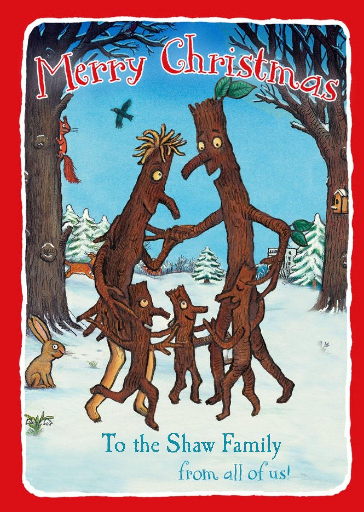 Stick Man Family Christmas Card Ecard