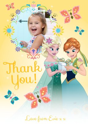 Disney Anna And Elsa Personalised Photo Upload Birthday Card For Girl