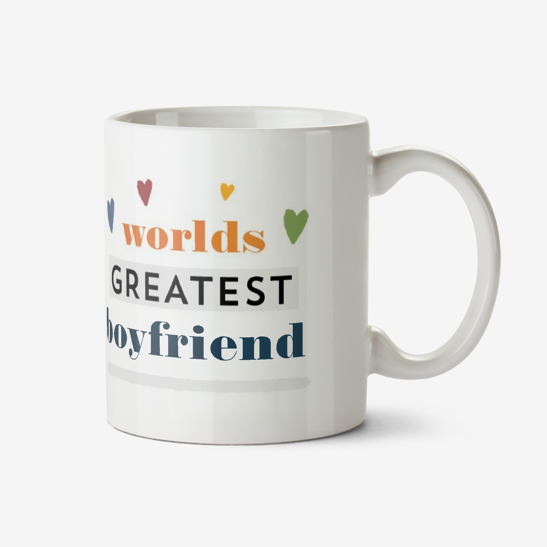 Moonpig World Greatest Boyfriend Typographic Mug Ceramic Mug