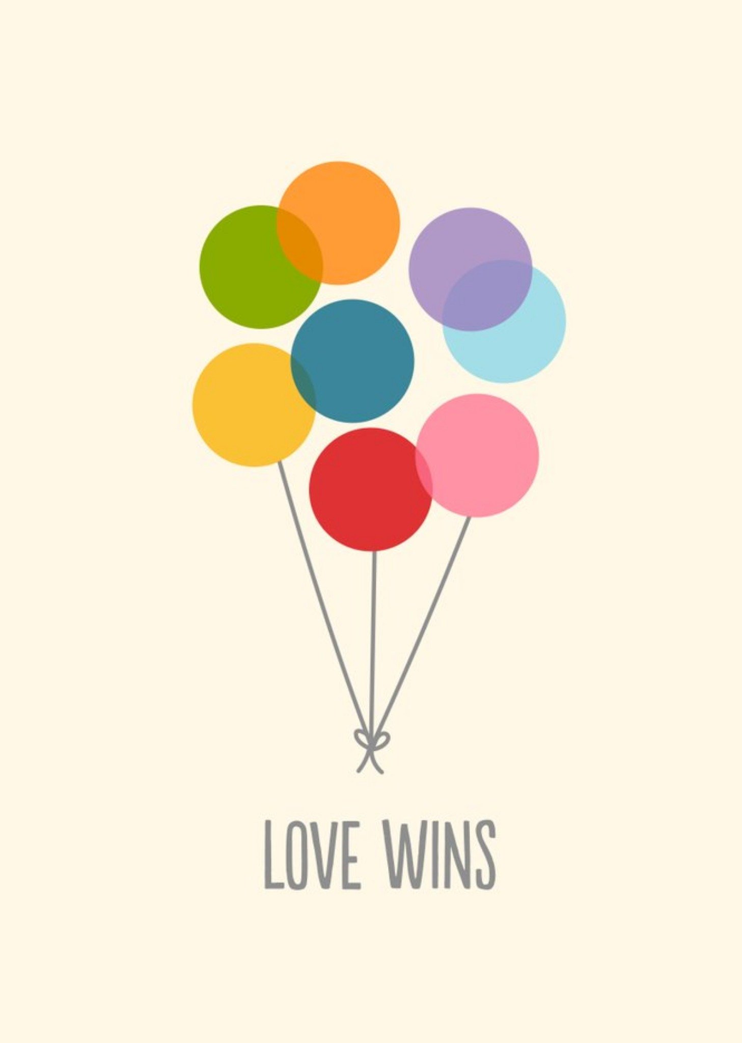 Moonpig Illustrated Balloons Love Wins Card Ecard