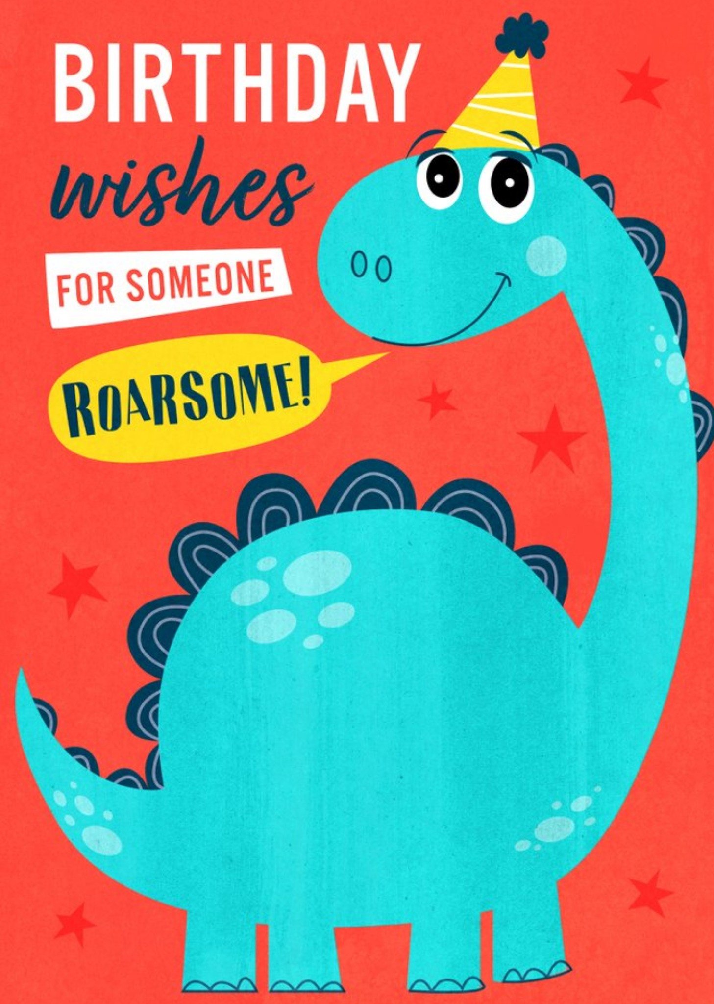 Moonpig Birthday Wishes For Someone Roarsome Dinosaur Card, Large