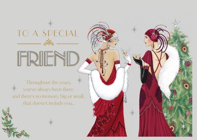 Art Deco To A Special Friend Christmas Card