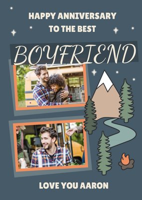 Outdoor Adventure Camping Scene Boyfriend Anniversary Card