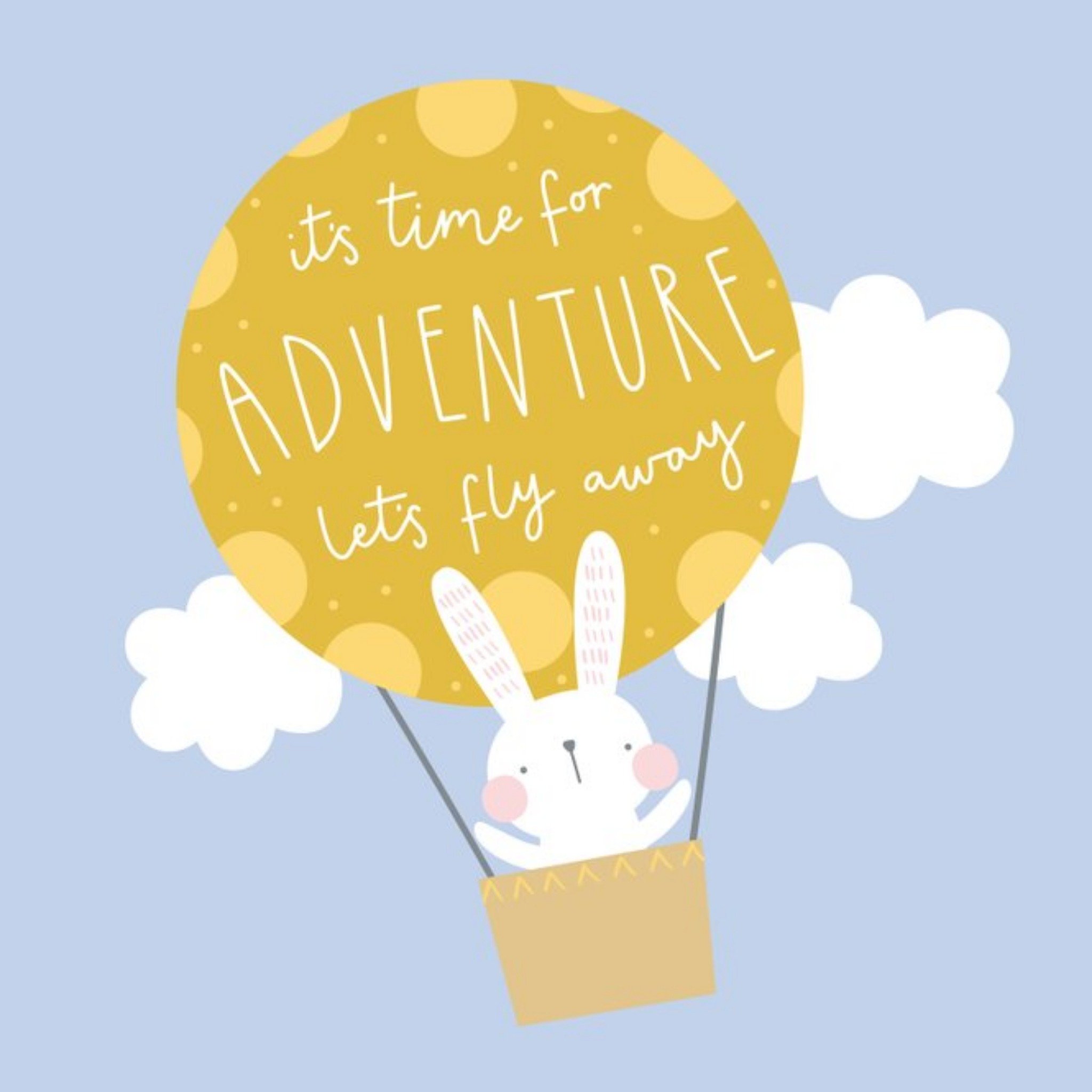 Moonpig It's Time For Adventure Let's Fly Away Cute Leaving Card, Square