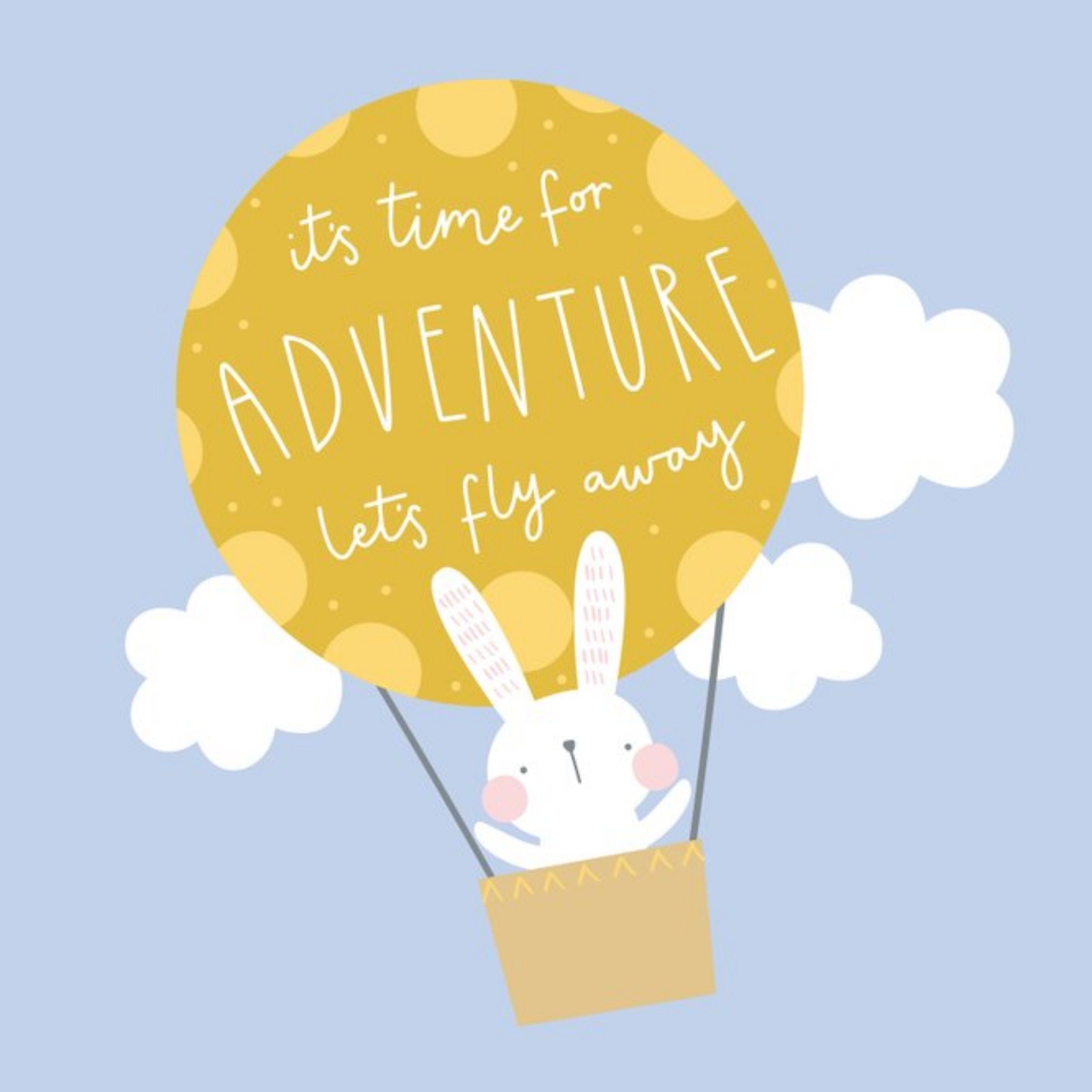 It's Time For Adventure Let's Fly Away Cute Leaving Card, Square