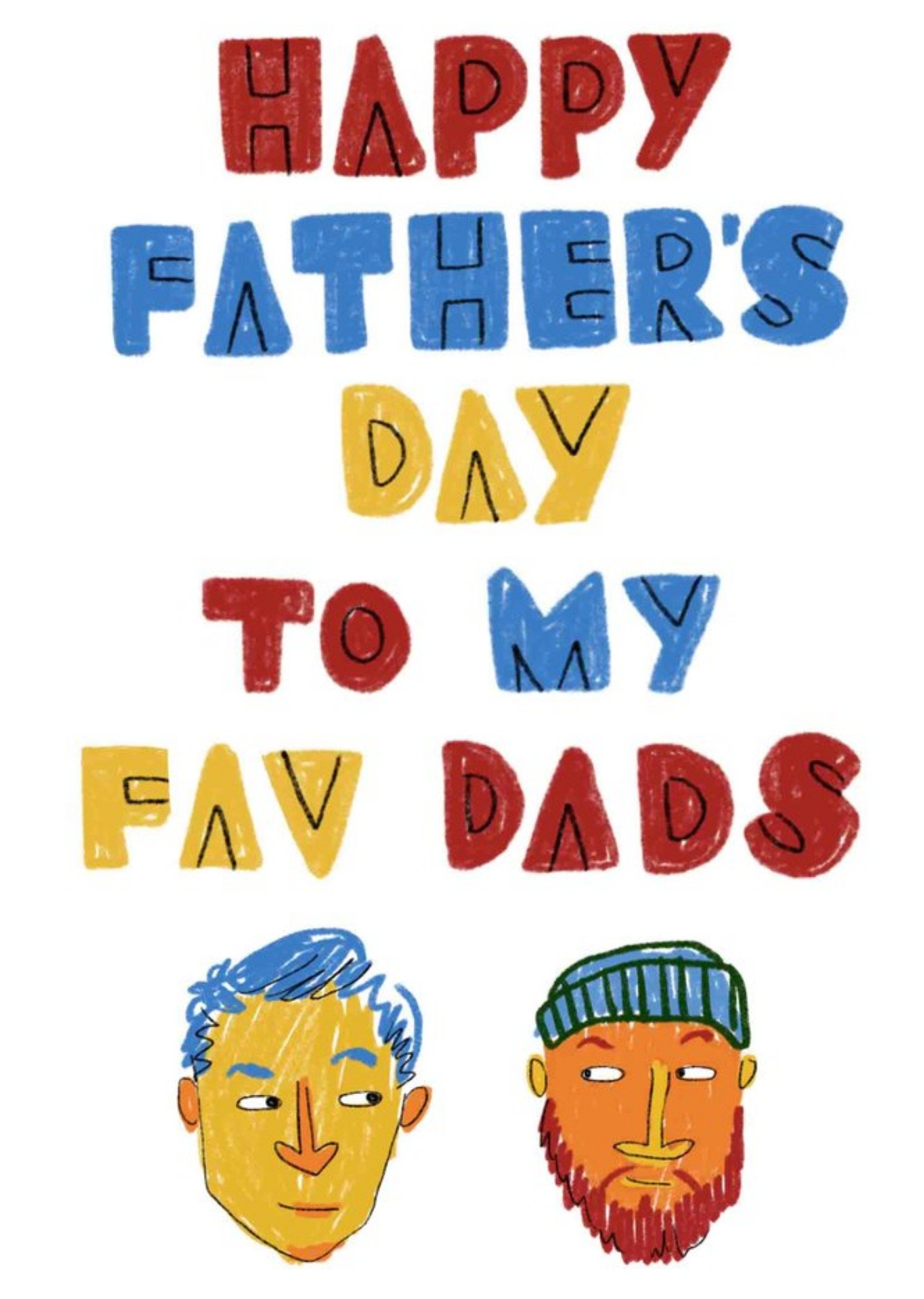 To My Two Favourite Dads Happy Father's Day Card Ecard