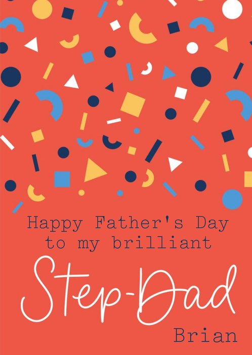 Abstract Confetti Brilliant Step Dad Father's Day Card