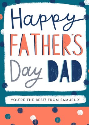 Bright & Bold Typography Happy Father's Day Card