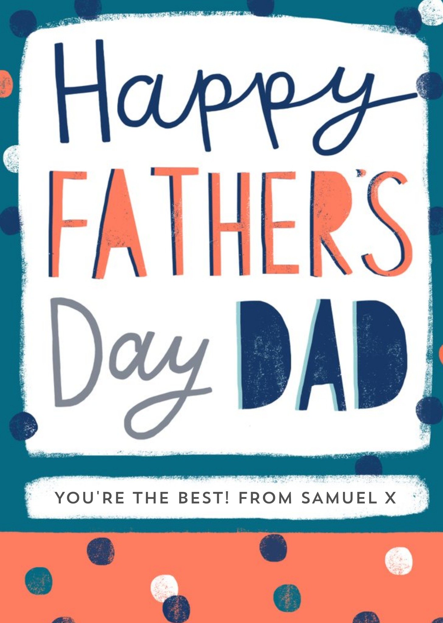 Bright & Bold Typography Happy Father's Day Card Ecard