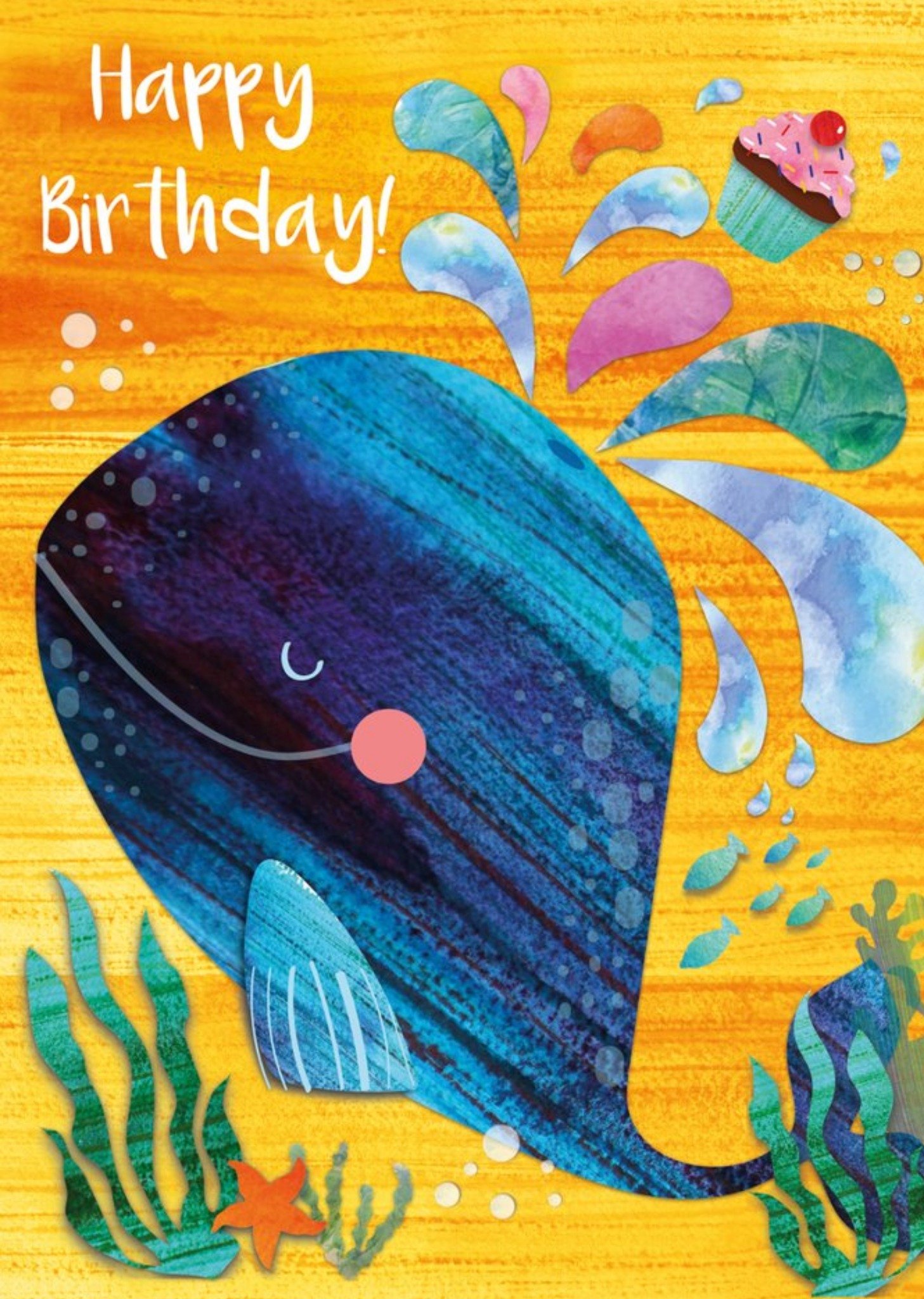 Moonpig Cute Whale Birthday Card, Large
