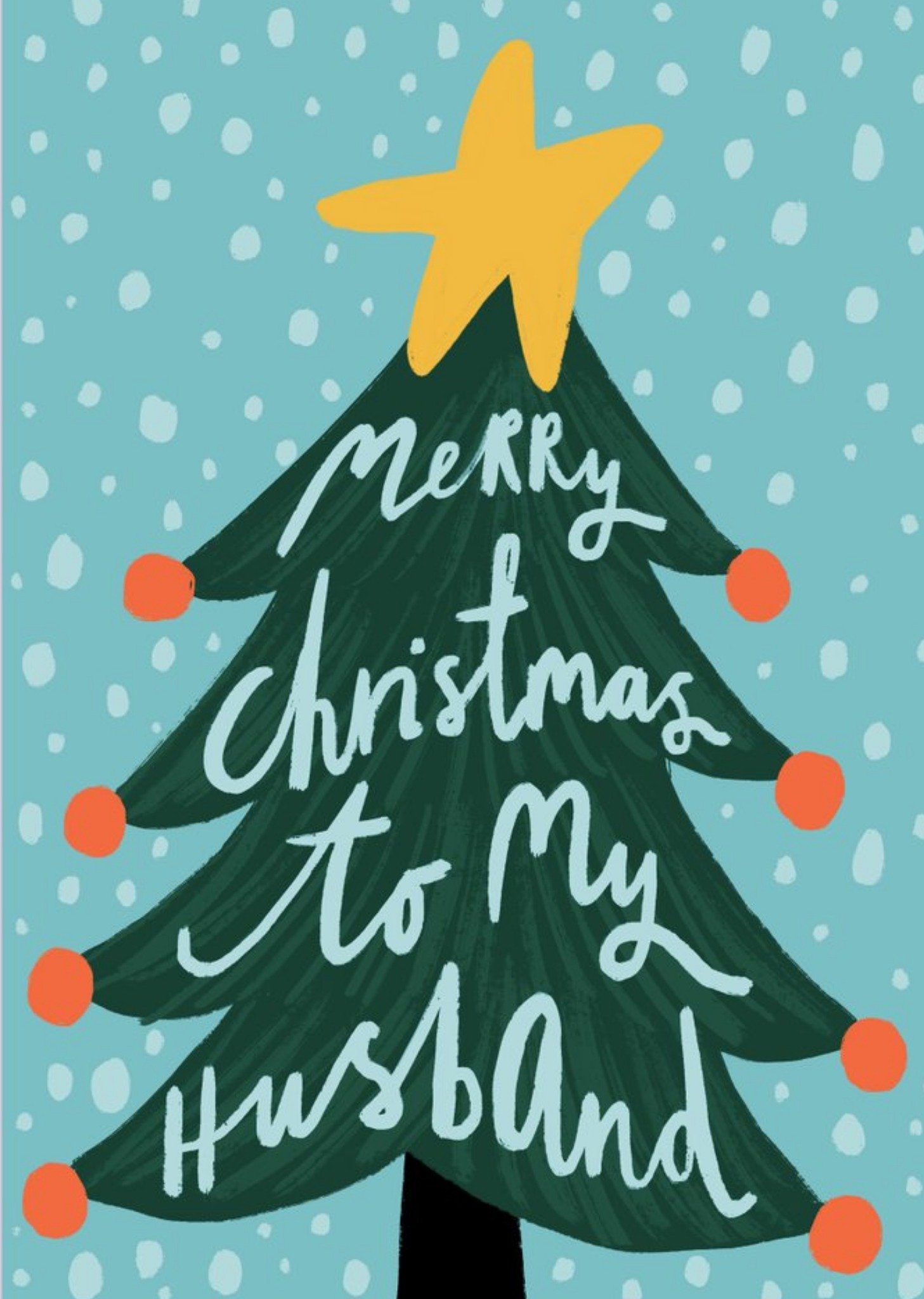 Moonpig Illustration Of A Christmas Tree To My Husband Christmas Card Ecard